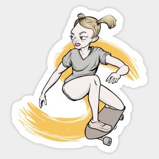 Skateboarding girl Sticker